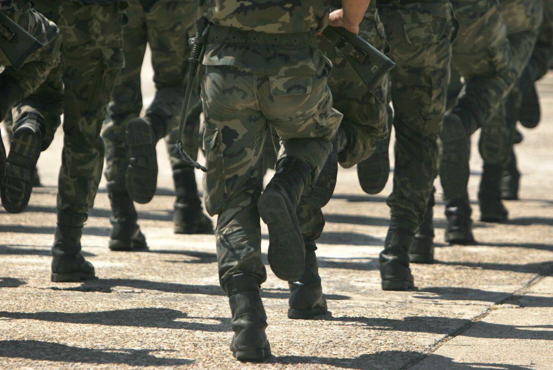 Imagen de archivo de militares españoles Imagen de archivo de militares españoles
