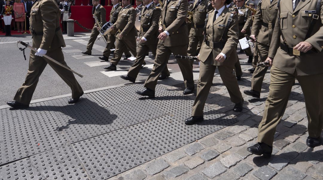 Parada militar en el centro de Madrid. Parada militar en el centro de Madrid.