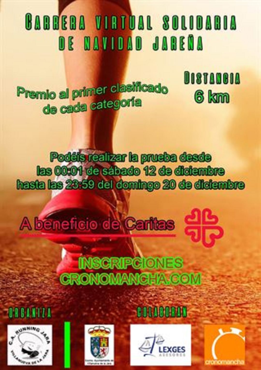 Carrera virtual a beneficio de Cáritas en Villanueva de la Jara Carrera virtual a beneficio de Cáritas en Villanueva de la Jara