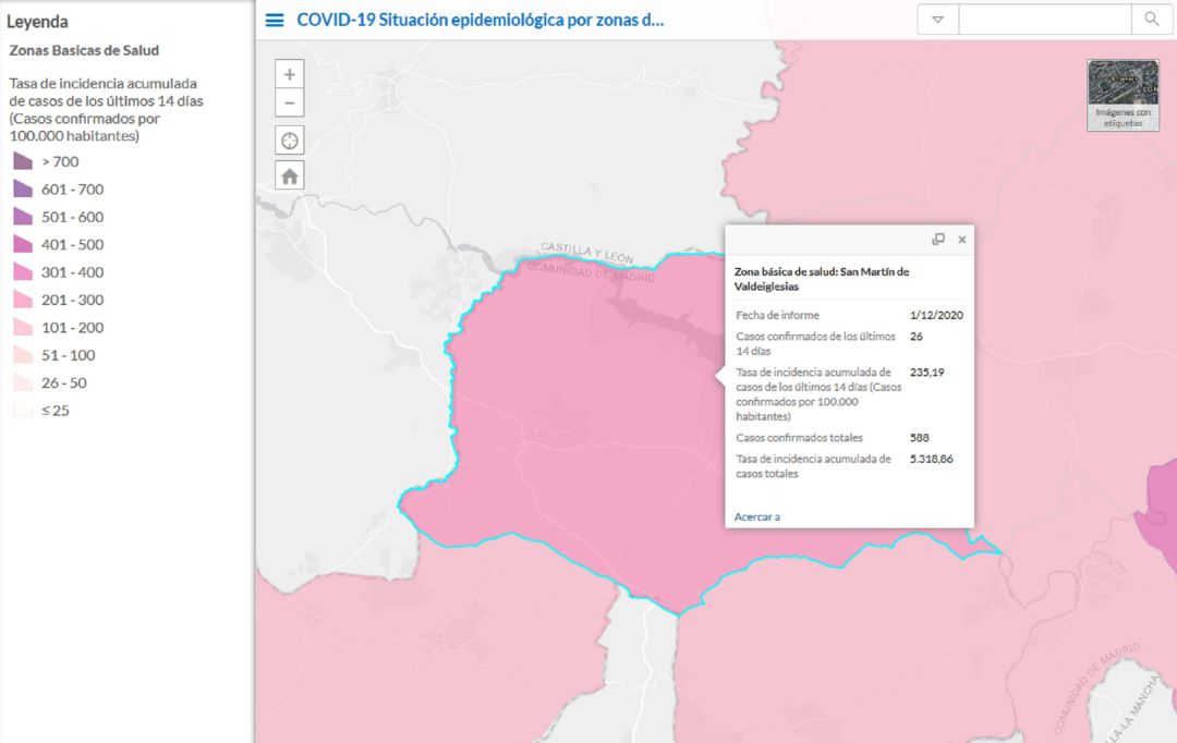 Incidencia acumulada en la ZBS de San Martín de Valdeiglesias a 14 días Incidencia acumulada en la ZBS de San Martín de Valdeiglesias a 14 días