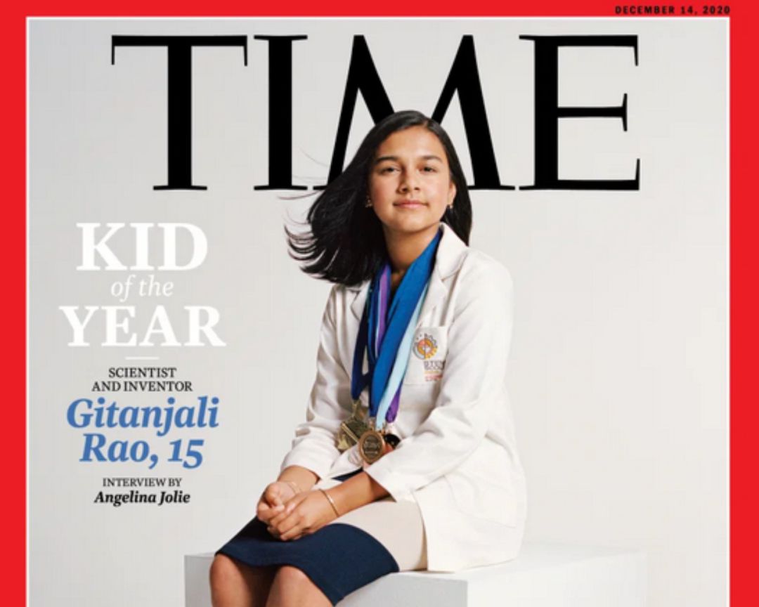 Portada de la revista Time con Gitanjali Rao, la primera joven científica en ser elegida como 'Kind of the year'. Portada de la revista Time con Gitanjali Rao, la primera joven científica en ser elegida como 'Kind of the year'.