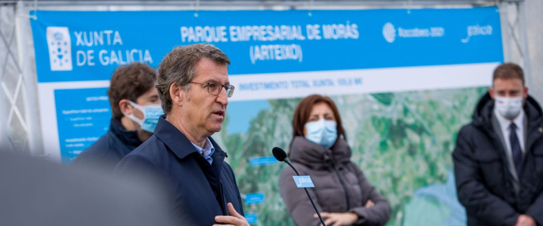 Feijóo en el polígono de Morás Feijóo en el polígono de Morás