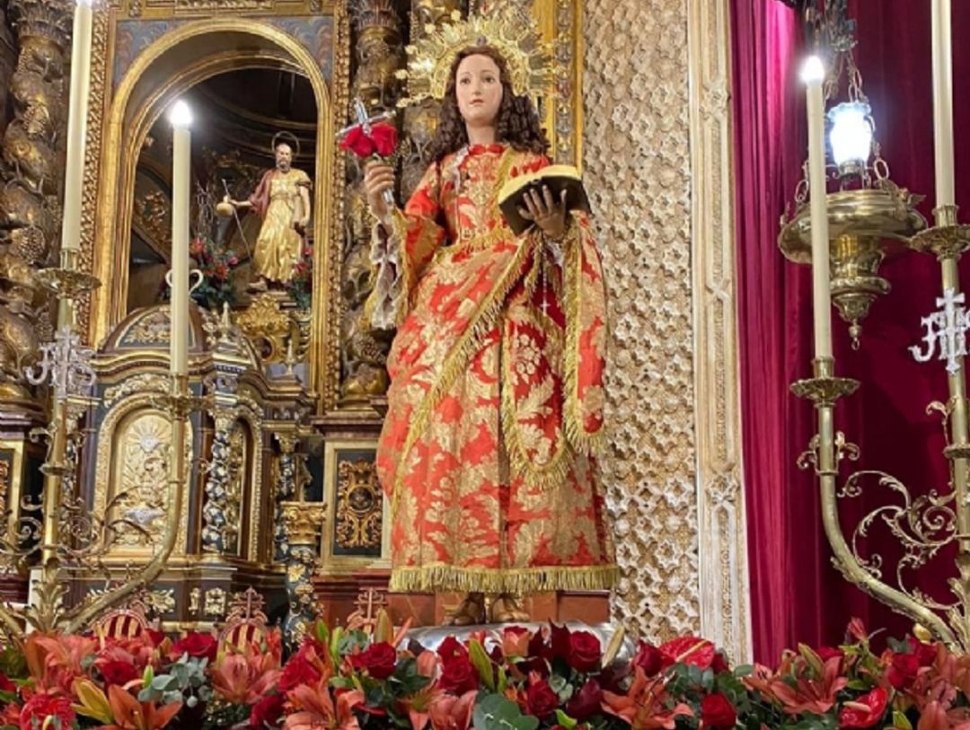 La patrona de Totana, Santa Eulalia de Mérida, se encuentra en la iglesia de Santiago El Mayor La patrona de Totana, Santa Eulalia de Mérida, se encuentra en la iglesia de Santiago El Mayor