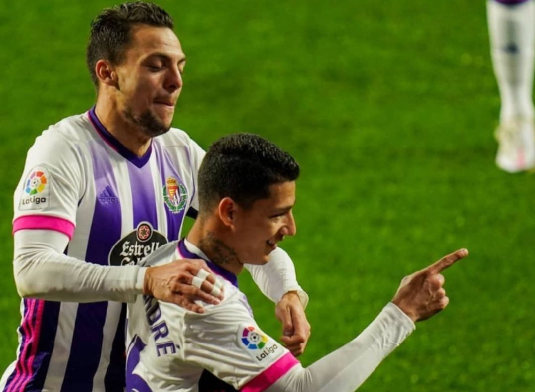 Marcos André celebra uno de sus goles con Óscar Plano Marcos André celebra uno de sus goles con Óscar Plano