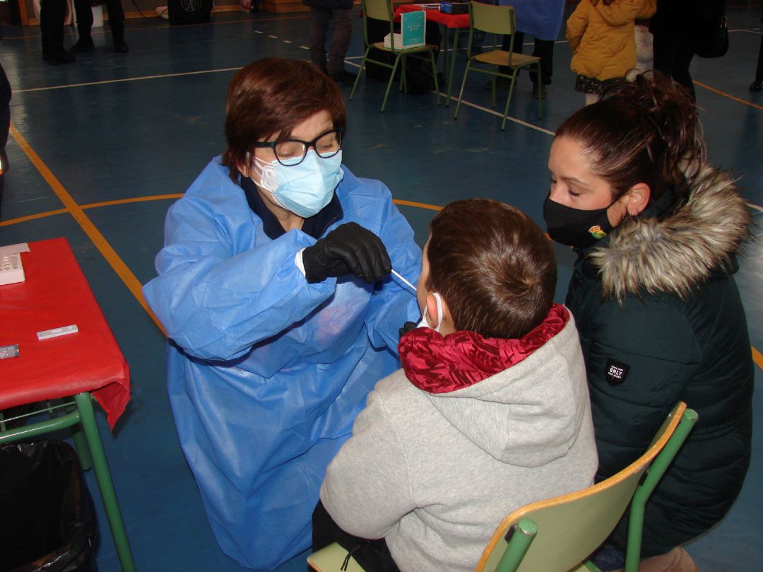 Decenas de familias están pasando este domingo por el pabellón del colegio El Poeta de Serranillos del Valle para someter a sus hijos a los polémicos test de saliva para detectar el coronavirus, con que el consistorio está cribando a su población. Decenas de familias están pasando este domingo por el pabellón del colegio El Poeta de Serranillos del Valle para someter a sus hijos a los polémicos test de saliva para detectar el coronavirus, con que el consistorio está cribando a su población.