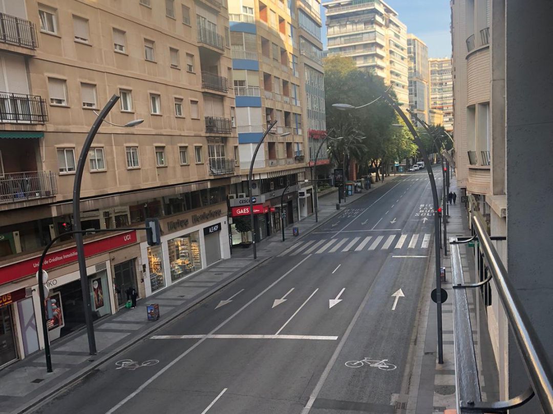 La Gran Vía de Murcia sin tráfico durante el primer estado de alarma La Gran Vía de Murcia sin tráfico durante el primer estado de alarma