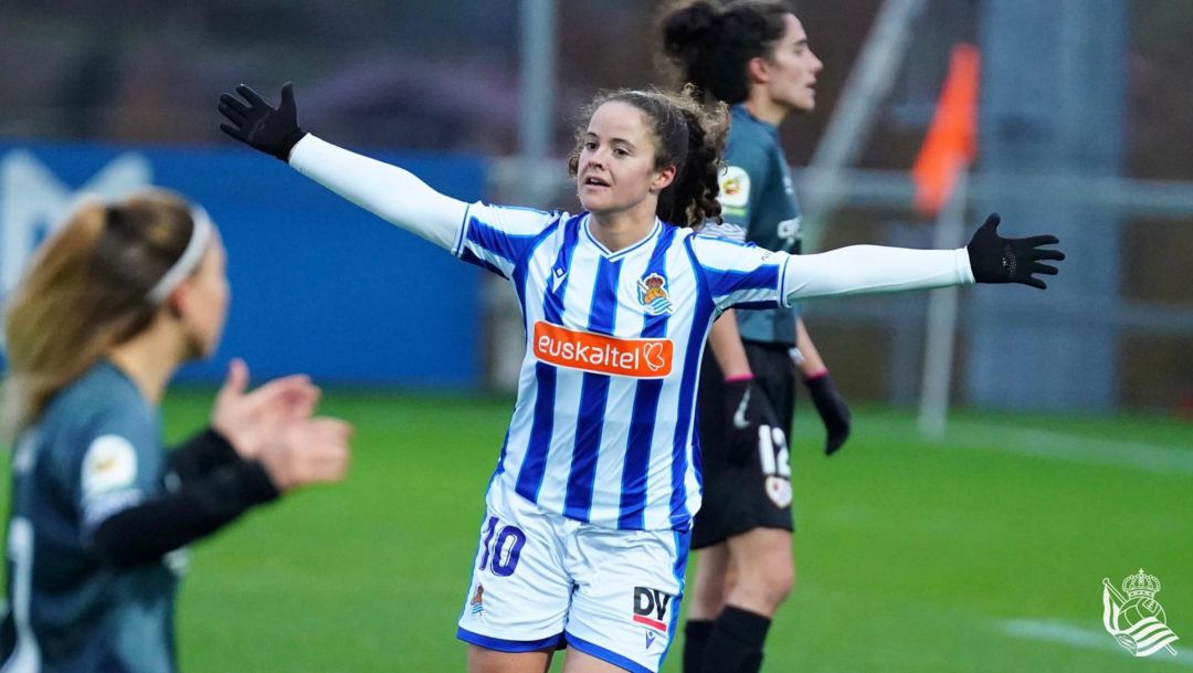 Nerea Eizagirre celebra uno de sus dos goles contra l Rayo Vallecano Nerea Eizagirre celebra uno de sus dos goles contra l Rayo Vallecano