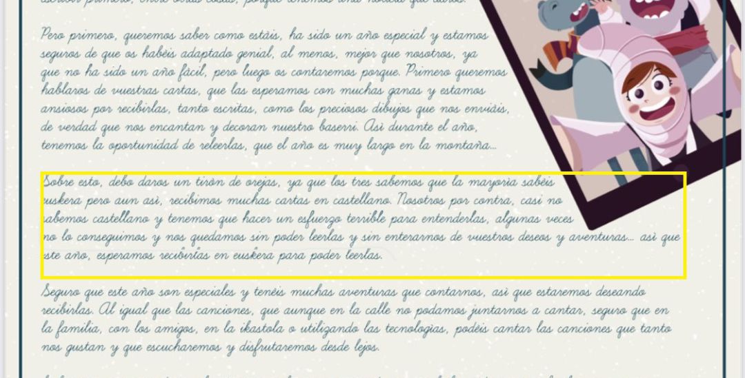 La carta de Olentzero escrita por el Ayuntamiento de Leioa La carta de Olentzero escrita por el Ayuntamiento de Leioa