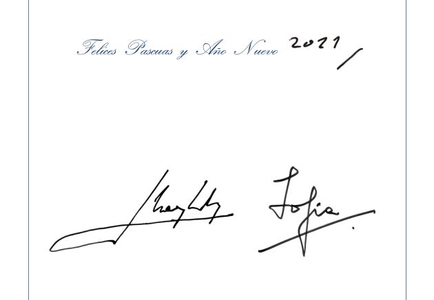 Felicitación del rey emérito y de la reina Sofía. Felicitación del rey emérito y de la reina Sofía.