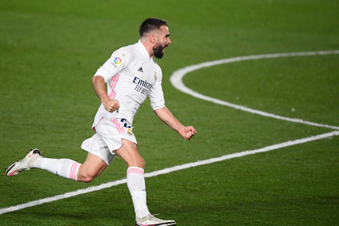 Dani Carvajal celebra su gol frente al Atlético de Madrid Dani Carvajal celebra su gol frente al Atlético de Madrid