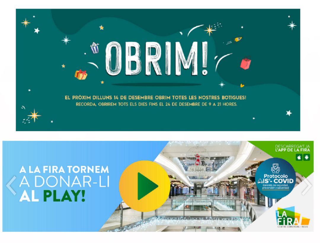 Imatges dels webs de Parc Central i La Fira Centre Comercial Imatges dels webs de Parc Central i La Fira Centre Comercial