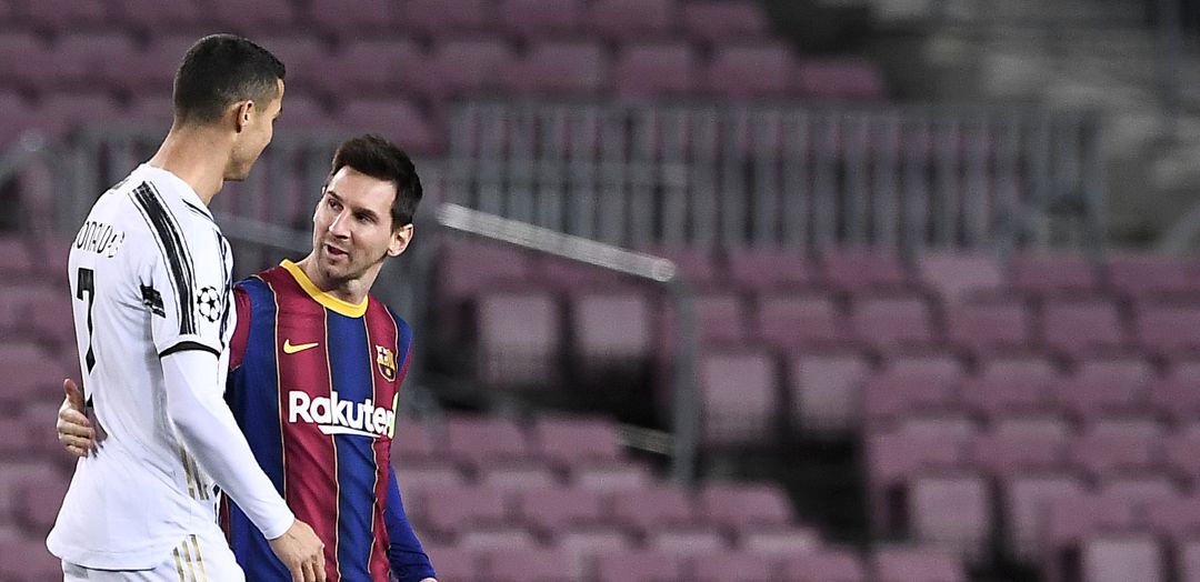 Cristiano Ronaldo y Leo Messi, durante el último partido entre ambos de hace pocos días en la Champions Cristiano Ronaldo y Leo Messi, durante el último partido entre ambos de hace pocos días en la Champions