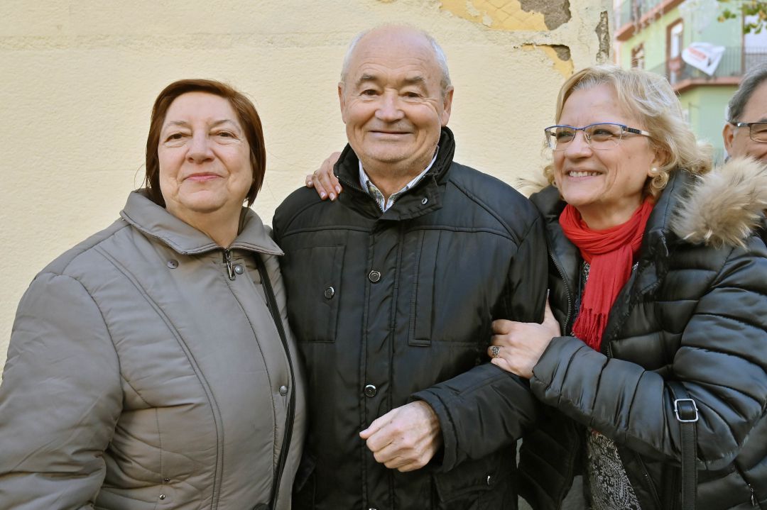 Ismael Araguás, junto a su mujer y su exconsuegra, el día del sorteo del año pasado Ismael Araguás, junto a su mujer y su exconsuegra, el día del sorteo del año pasado
