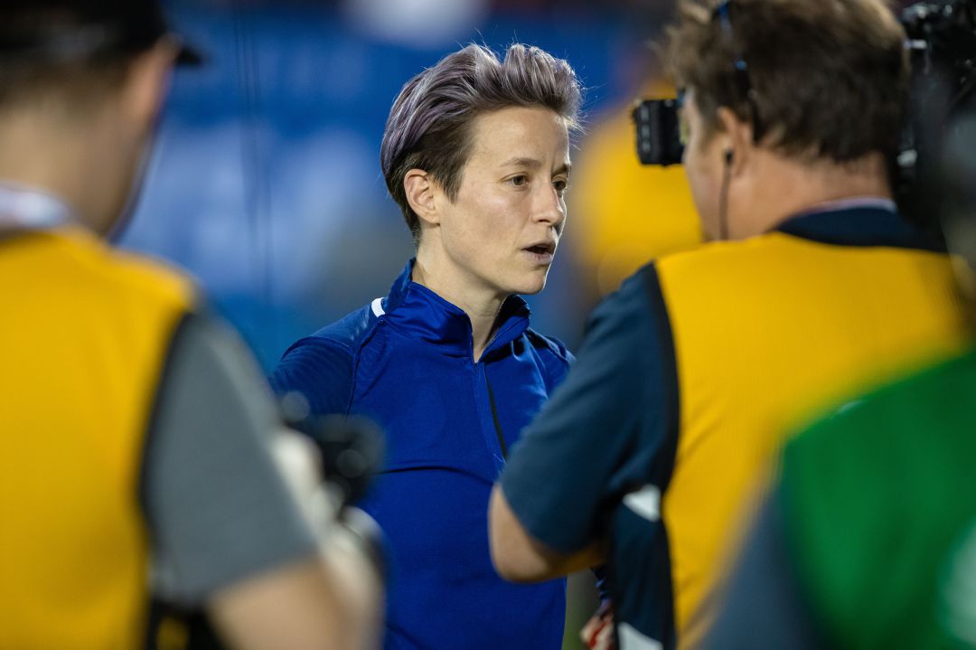 Rapinoe, durante un partido de la Selección estadounidense. Rapinoe, durante un partido de la Selección estadounidense.