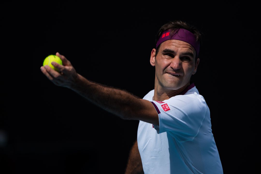 Servicio de Roger Federer en el Open de Australia 2020 Servicio de Roger Federer en el Open de Australia 2020