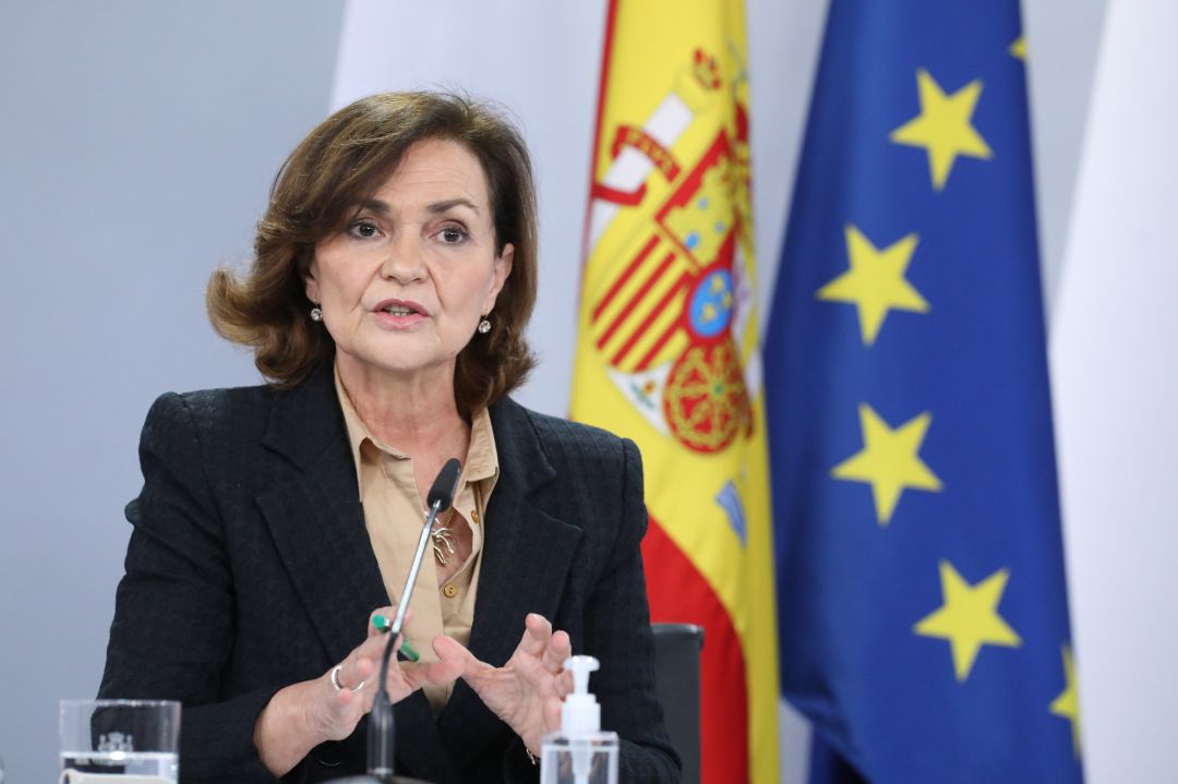 La vicepresidenta primera del Gobierno, ministra de la Presidencia, Relaciones con las Cortes y Memoria Democrática, Carmen Calvo La vicepresidenta primera del Gobierno, ministra de la Presidencia, Relaciones con las Cortes y Memoria Democrática, Carmen Calvo