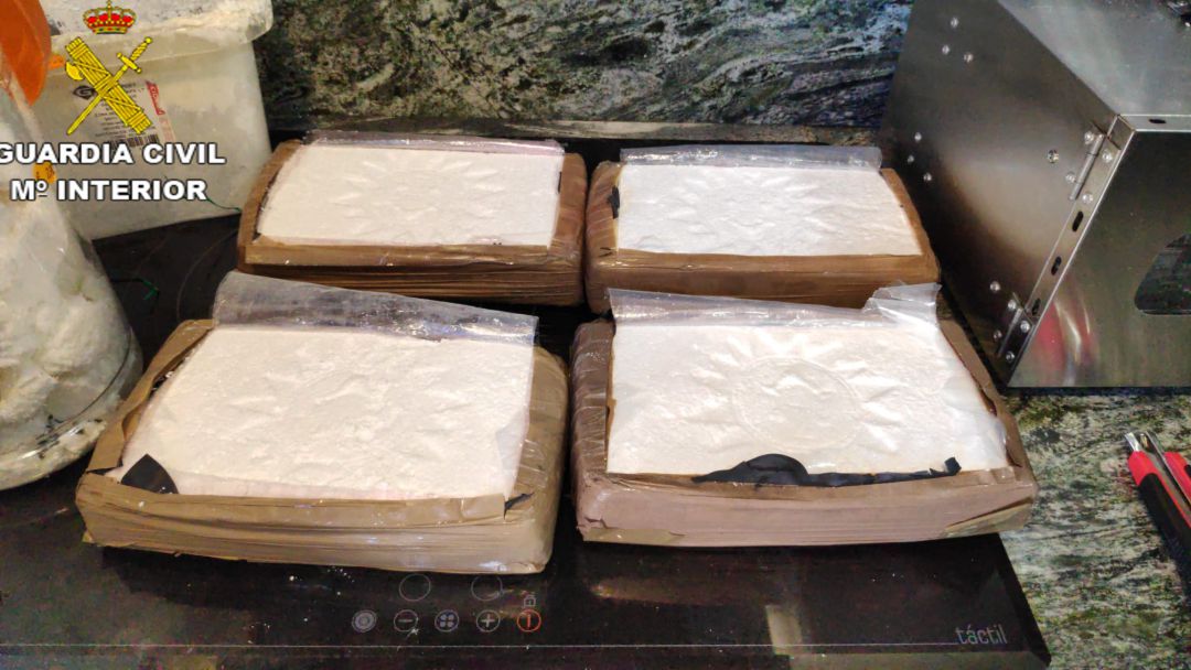 Parte de la cocaína incautada Parte de la cocaína incautada
