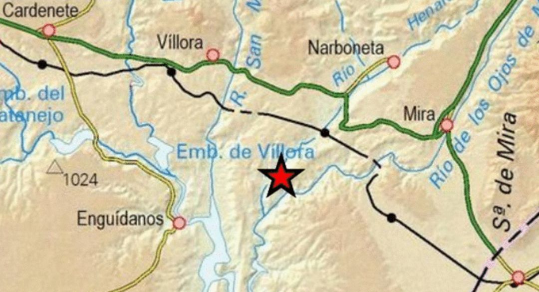 La estrella marca el lugar en el que se han sucedido los seísmos. La estrella marca el lugar en el que se han sucedido los seísmos.