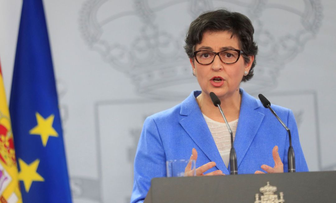 La ministra española de Asuntos Exteriores, Arancha González Laya, ofrece una rueda de prensa en Moncloa este jueves. La ministra española de Asuntos Exteriores, Arancha González Laya, ofrece una rueda de prensa en Moncloa este jueves.