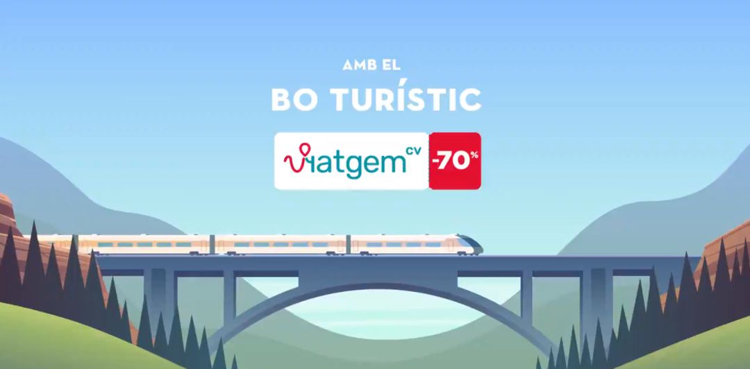 Campaña promocional del Bono Viaje de la Generalitat, que inició en octubre de 2020 su primera etapa. Campaña promocional del Bono Viaje de la Generalitat, que inició en octubre de 2020 su primera etapa.