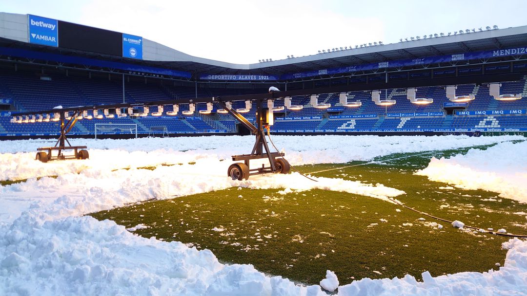 El estadio de Mendizorroza el sábado por la mañana. El estadio de Mendizorroza el sábado por la mañana.