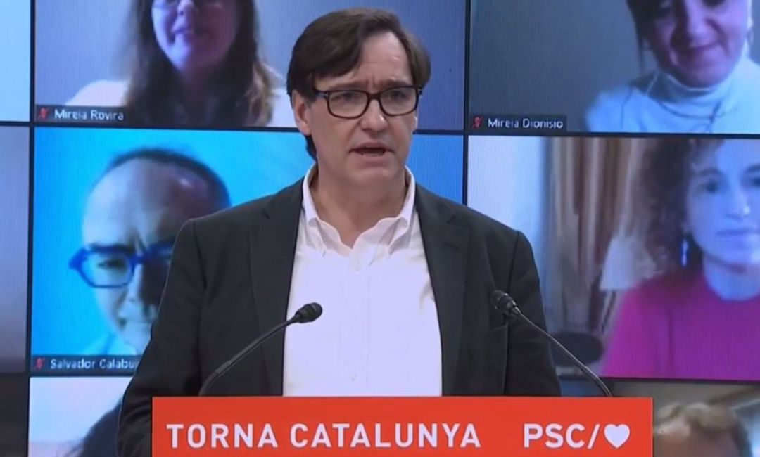 Salvador Illa en su primer acto de la precampaña en Cataluña. Salvador Illa en su primer acto de la precampaña en Cataluña.