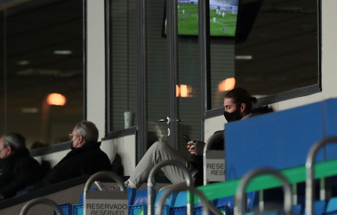 Ramos, en la grada del Di Stéfano, durante el Real Madrid - Celta Ramos, en la grada del Di Stéfano, durante el Real Madrid - Celta