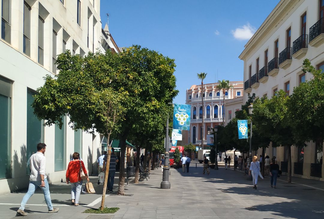 Calle Larga en el centro de Jerez Calle Larga en el centro de Jerez