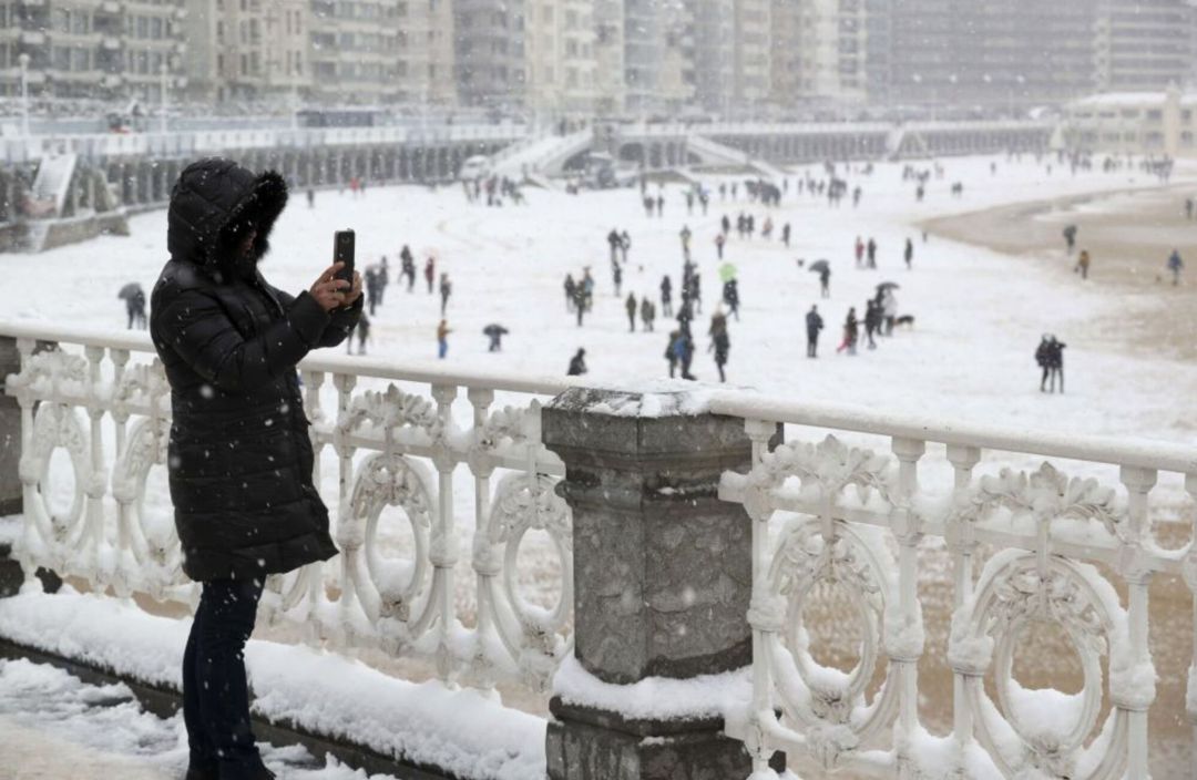 Nieve en la ciudad de san Sebastián. Nieve en la ciudad de san Sebastián.