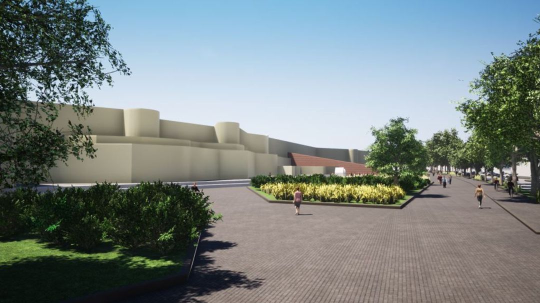 Proyecto para la Avenida de la Feria una vez completada la liberación de la muralla Proyecto para la Avenida de la Feria una vez completada la liberación de la muralla
