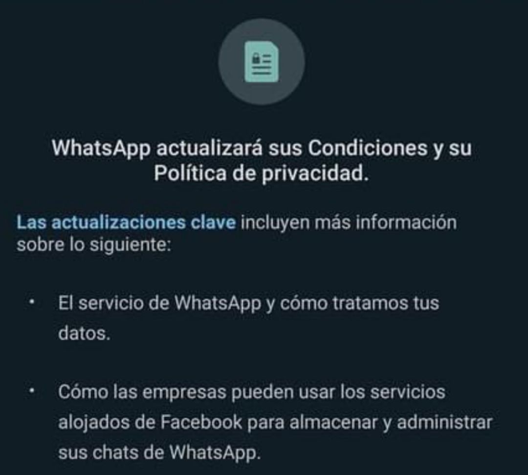 Esto es lo que debes de saber si te ha llegado un mensaje de WhatsApp para que aceptes sus nuevas condiciones. Esto es lo que debes de saber si te ha llegado un mensaje de WhatsApp para que aceptes sus nuevas condiciones.