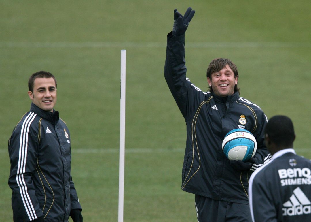 Cassano, durante un entrenamiento con el Real Madrid Cassano, durante un entrenamiento con el Real Madrid