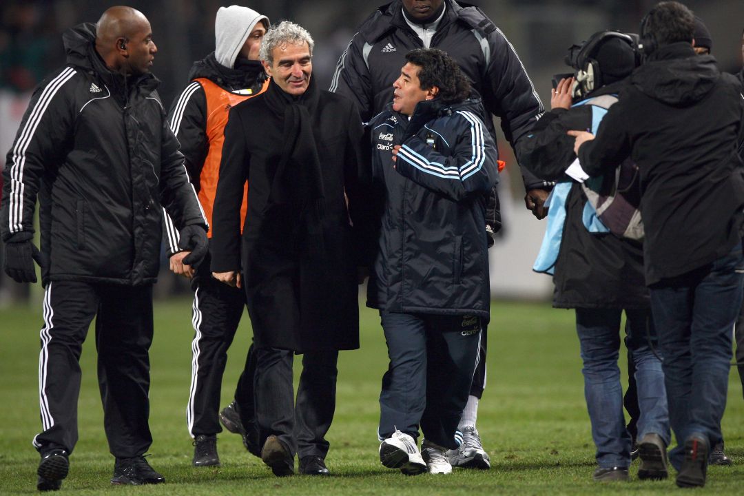 Domenech y Maradona en 2010 Domenech y Maradona en 2010