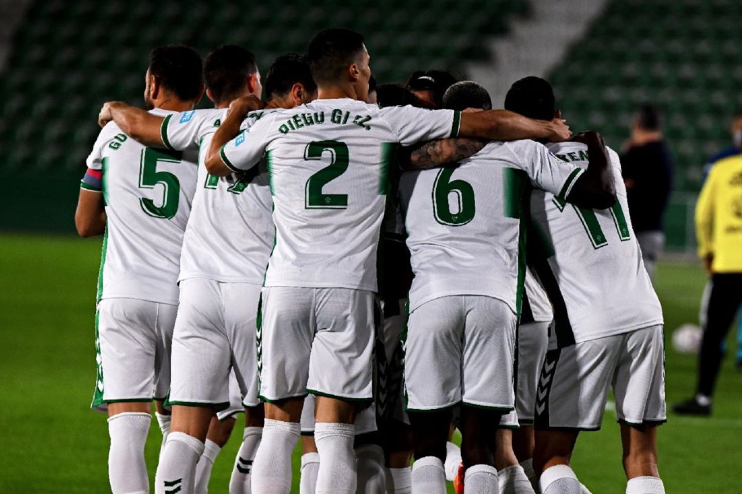 Los jugadores del Elche celebran un gol esta temporada Los jugadores del Elche celebran un gol esta temporada