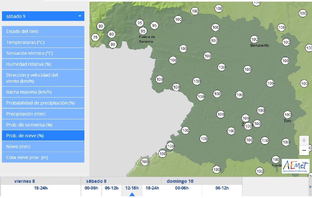 Predicción de nieve para este sábado Predicción de nieve para este sábado