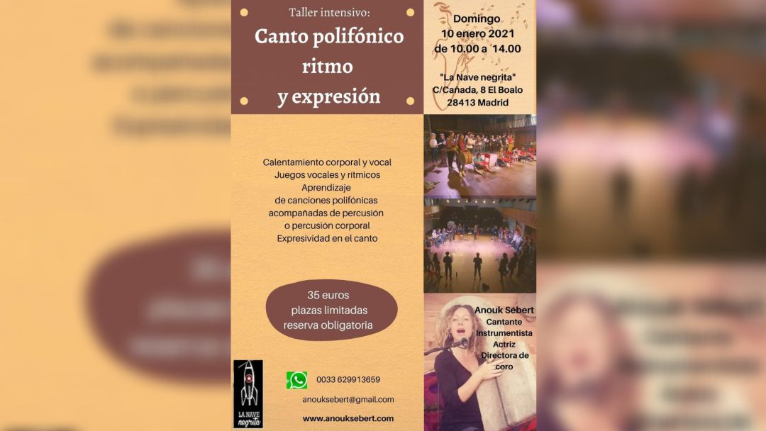 ‘Canto polifónico, ritmo y expresión’, un taller de Anouk Sébert ‘Canto polifónico, ritmo y expresión’, un taller de Anouk Sébert