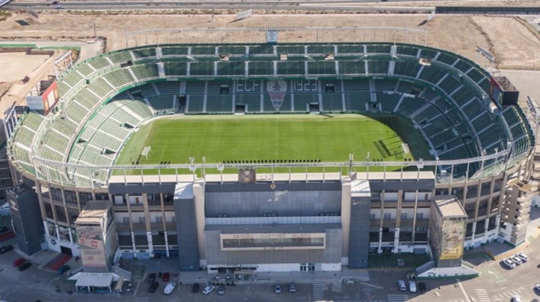 Imagen aérea del estadio Martínez Valero Imagen aérea del estadio Martínez Valero