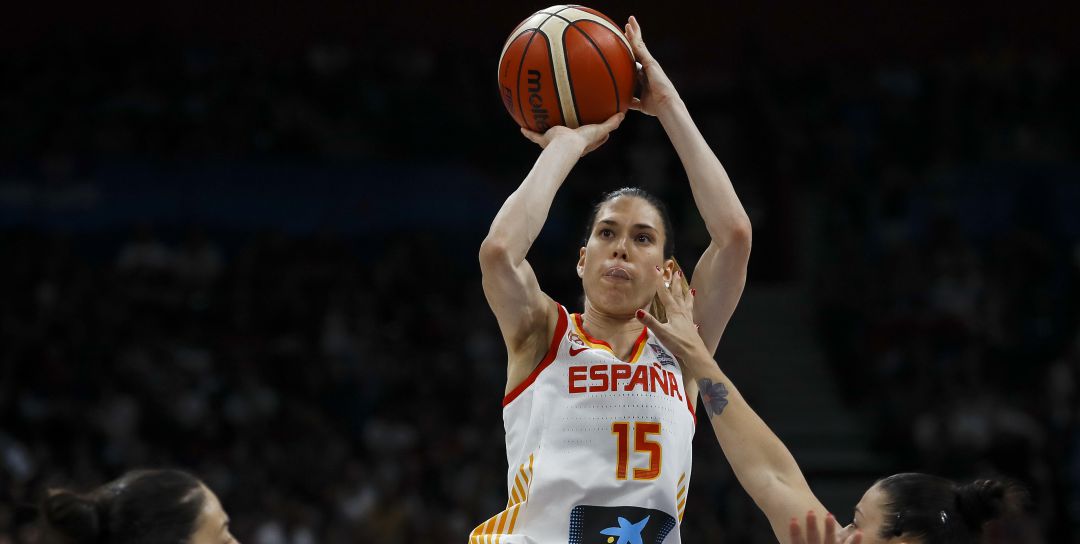 Anna Cruz, durante el partido de semifinales del Europeo 2019 Anna Cruz, durante el partido de semifinales del Europeo 2019