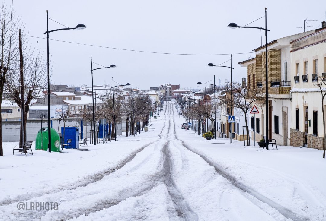 El Paseo Juan XXIII de Las Pedroñeras, nevado El Paseo Juan XXIII de Las Pedroñeras, nevado