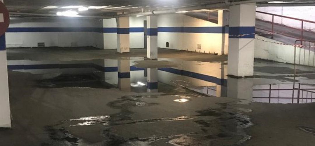Inundaciones en las instalaciones del Parking de San Francisco. Inundaciones en las instalaciones del Parking de San Francisco.