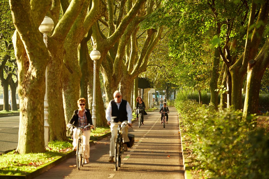 Varias personas recorren en bici uno de los bidegorris de San Sebastián en una imagen de archivo. Varias personas recorren en bici uno de los bidegorris de San Sebastián en una imagen de archivo.