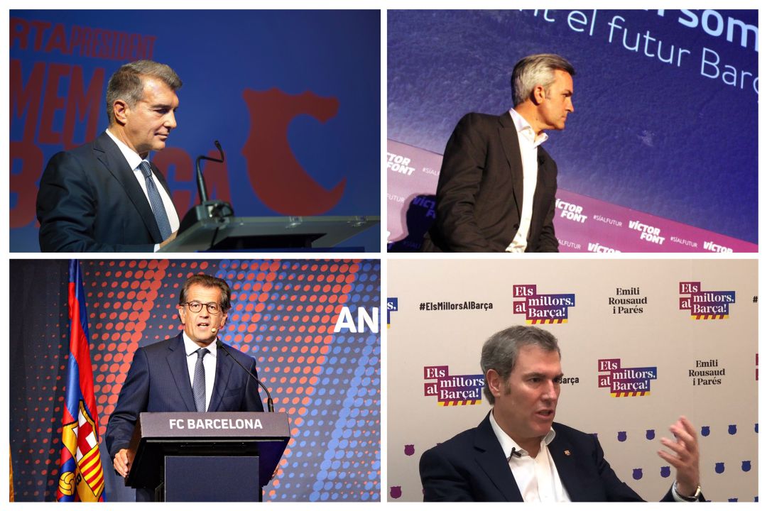 Joan Laporta, Víctor Font, Toni Freixa i Emili Rousaud. Joan Laporta, Víctor Font, Toni Freixa i Emili Rousaud.