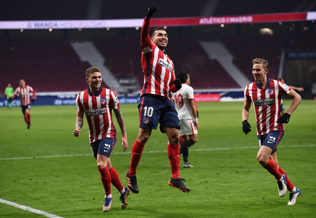 Correa celebra su segundo gol en esta Liga. Correa celebra su segundo gol en esta Liga.