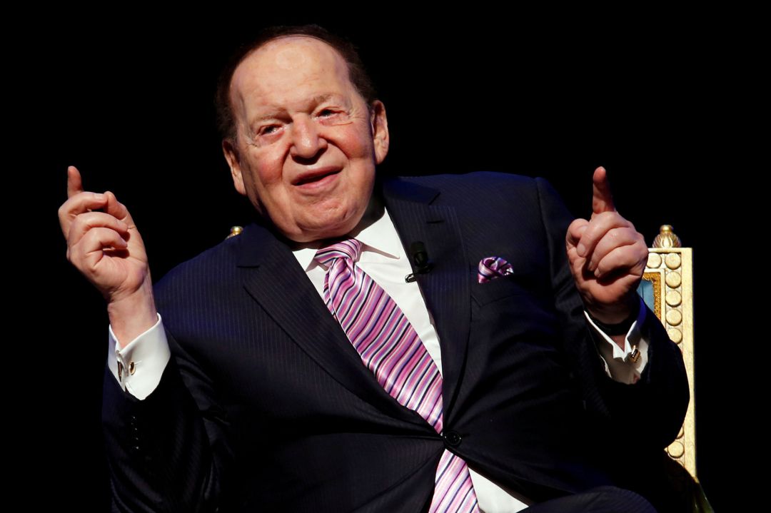 Sheldon Adelson durante una conferencia de prensa en 2016 en la ciudad de Macao Sheldon Adelson durante una conferencia de prensa en 2016 en la ciudad de Macao