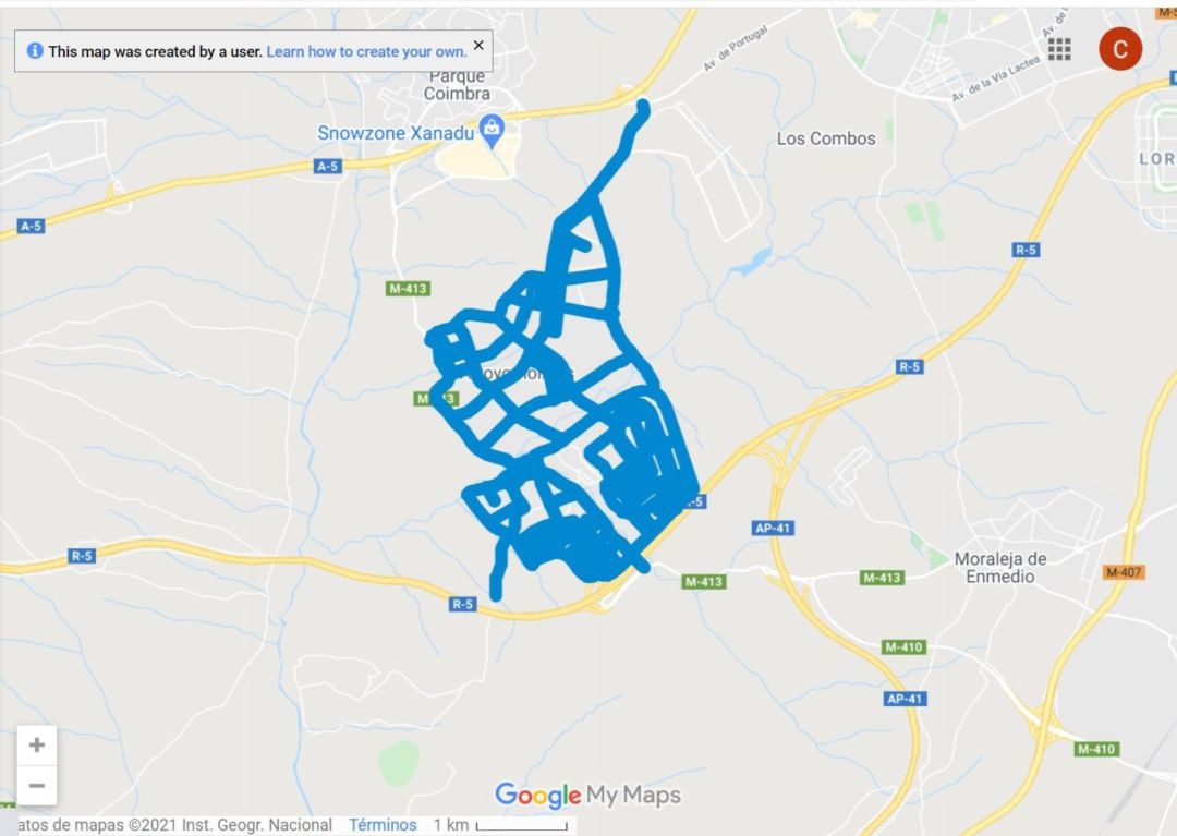 Mapa actualizado con las calles libres de nieve en Arroyomolinos Mapa actualizado con las calles libres de nieve en Arroyomolinos