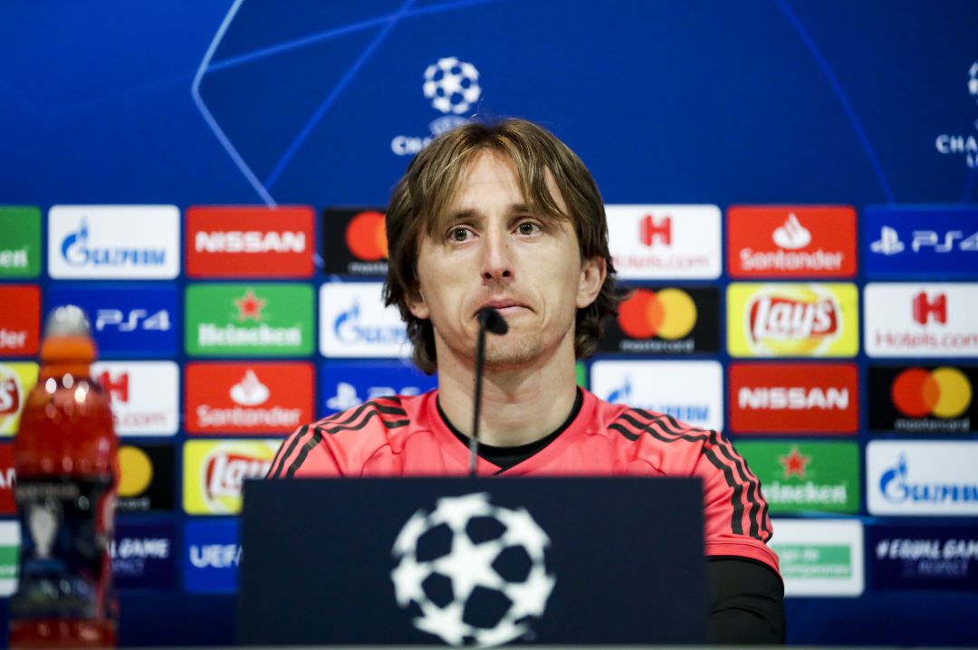 Modric, durante una rueda de prensa. Modric, durante una rueda de prensa.