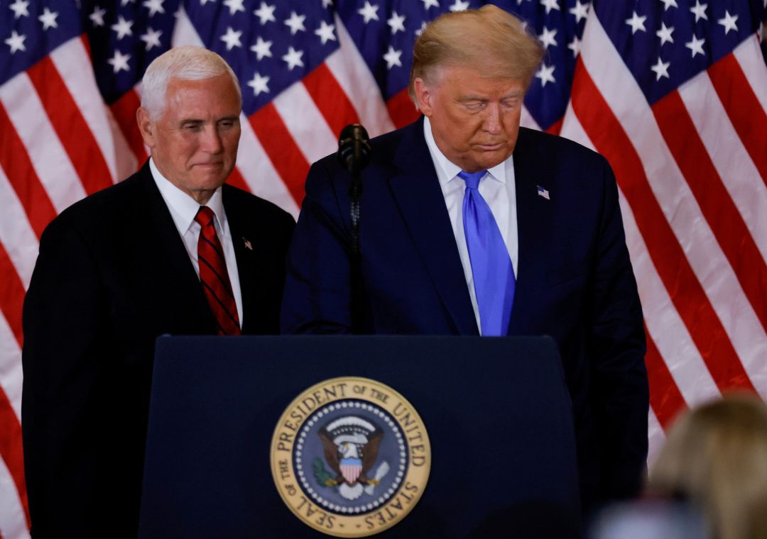 El presidente de EEUU, Donald Trump, junto al vicepresidente, Mike Pence. El presidente de EEUU, Donald Trump, junto al vicepresidente, Mike Pence.