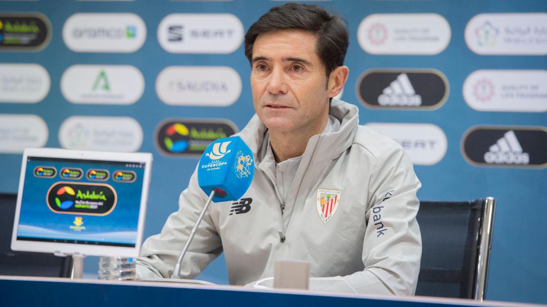 El entrenador del Athletic, Marcelino García Toral, durante la rueda de prensa oficial previa a la Supercopa El entrenador del Athletic, Marcelino García Toral, durante la rueda de prensa oficial previa a la Supercopa