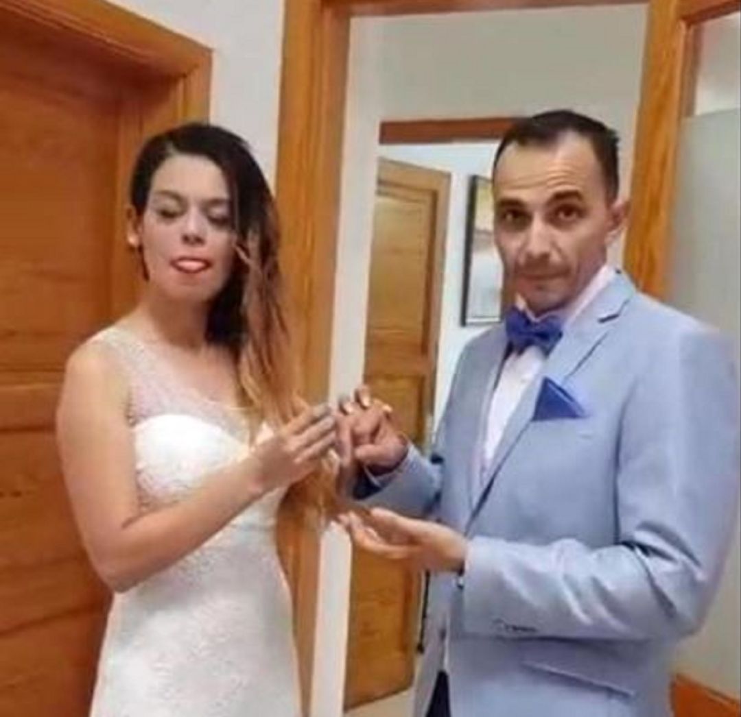 Raúl Díaz Cachón y Romina Celeste, el día de su boda. Raúl Díaz Cachón y Romina Celeste, el día de su boda.