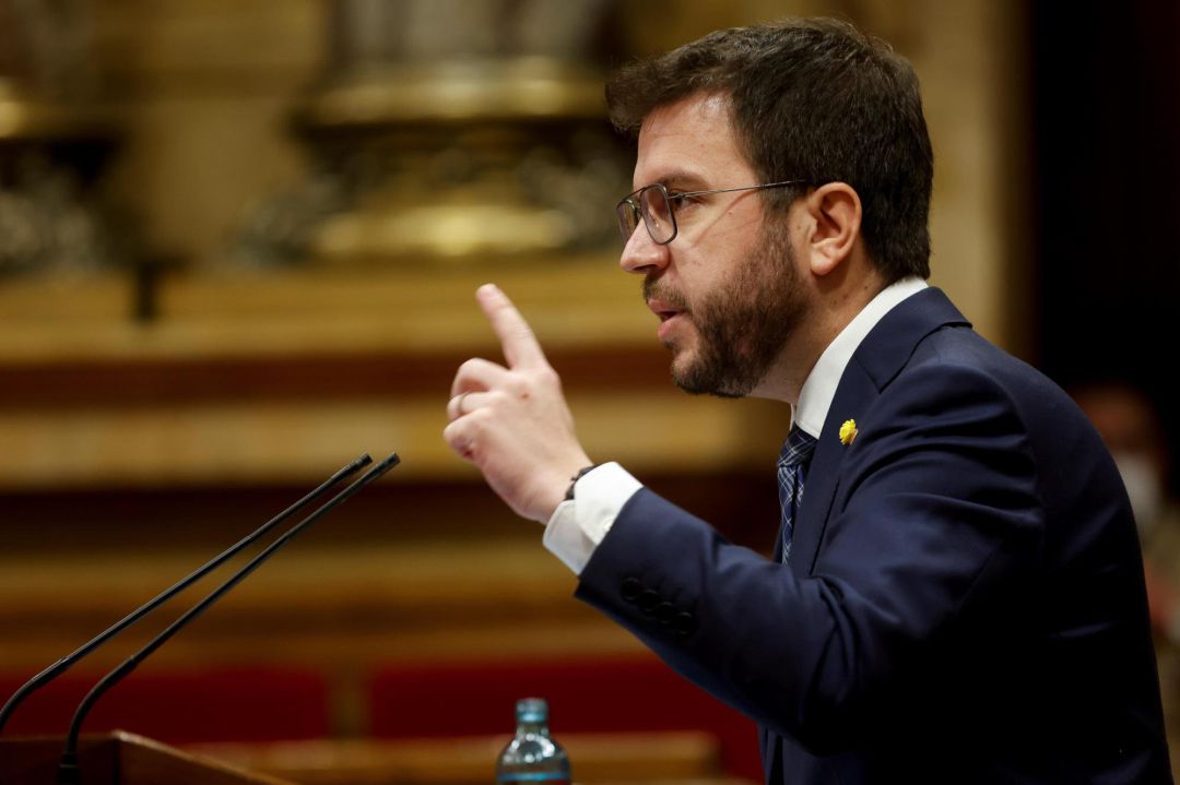 Pere Aragonès durant la seva compareixença davant de la Diputació Permanent del Parlament Pere Aragonès durant la seva compareixença davant de la Diputació Permanent del Parlament
